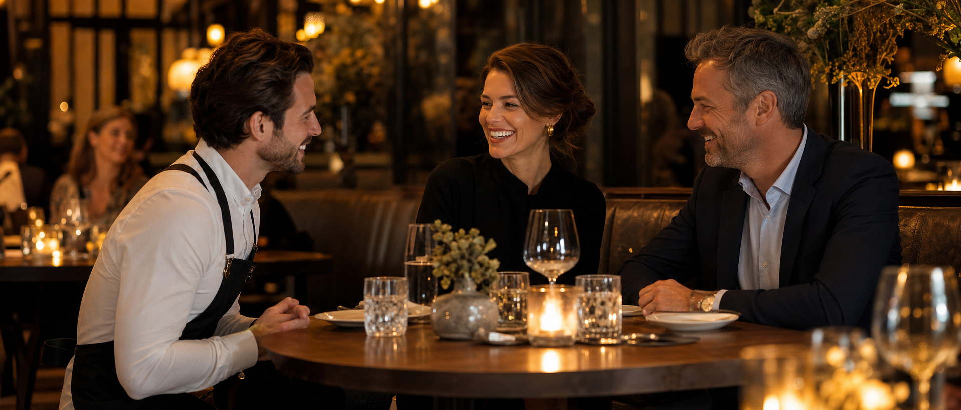 Fine dining team working together in a restaurant